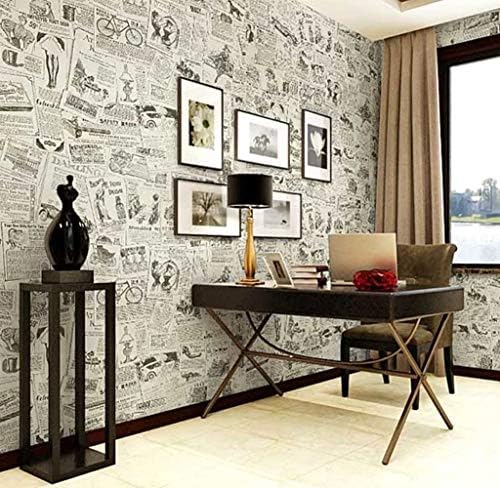 Amhao Vintage Newspaper Decorative Paper Vinyl Self Adhesive Shelf Drawer Liner Home Decor 17.7 inch by 79inch