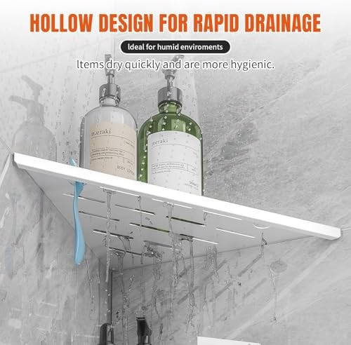 Tile Shower Corner Shelf, Grout-In Shower Shelves for Tile Wall 10" 2 Pack