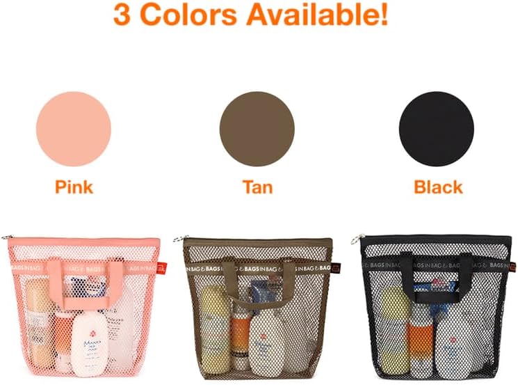 Mesh Travel Shower Caddy Tote Bag for Gym, Swim, Dorms, Bathrooms