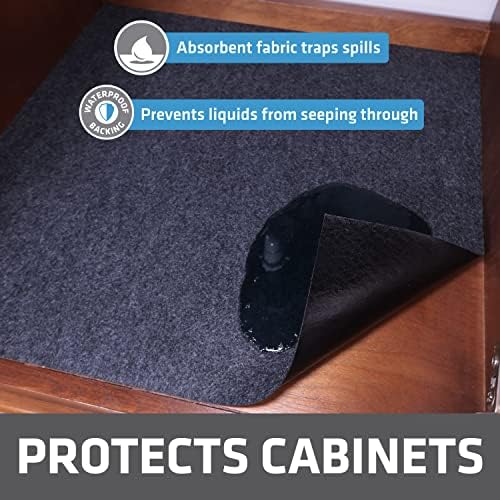 Drymate Premium XL Under Sink Mat Waterproof Liner 24”x59”, 12Pack Charcoal