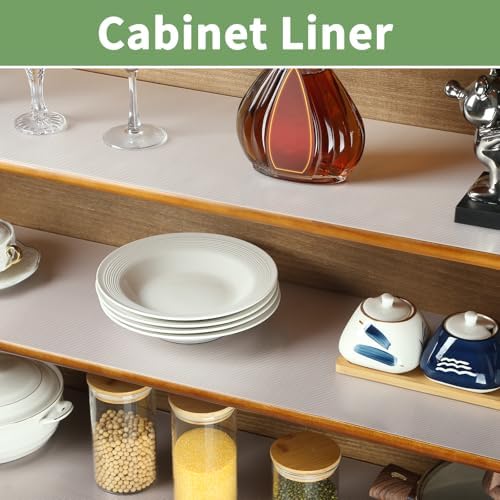 Shelf Liners 19 inch x 20 ft Shelf Liners for Kitchen cabinets nonstick Lining Drawer Mats EVA Protector for Cupboard (Clear Ribbed,19 inch x 20 ft)