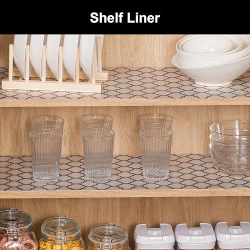Cooyes Shelf and Drawer Liners for Kitchen, Non Adhesive Cabinet Liner