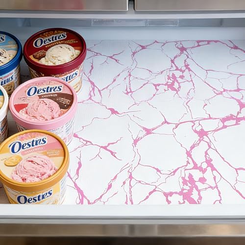 Pink Marble Pattern Shelf Liner, Non-Adhesive Non-Slip Thickened