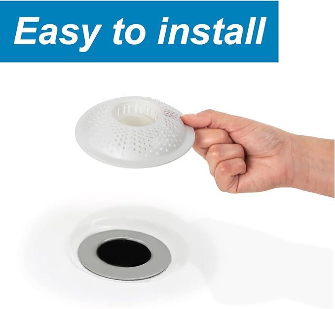 Evriholder Hairstopper 2pk, Plastic Drain Protector for Bathtubs & Showers, Pack of 2