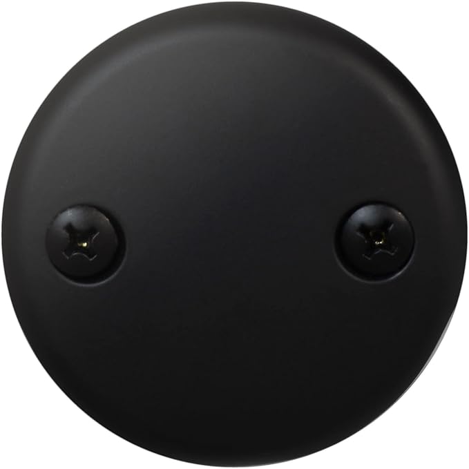 Westbrass Twist & Close Tub Trim Set with Two-Hole Overflow Faceplate, Matte Black, D94-2-62