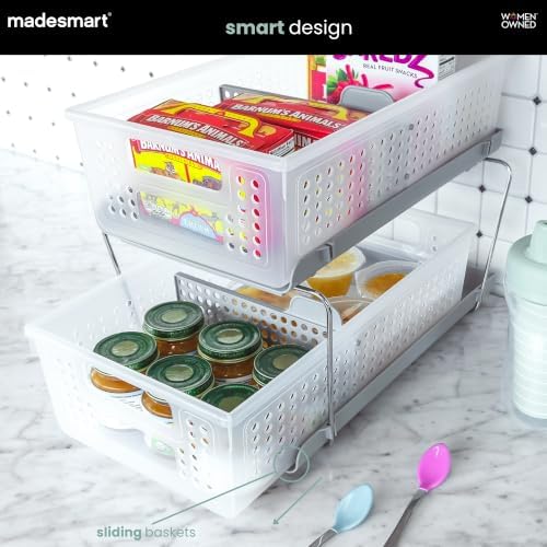 madesmart Two Tier Pull Out Organizer, Frost