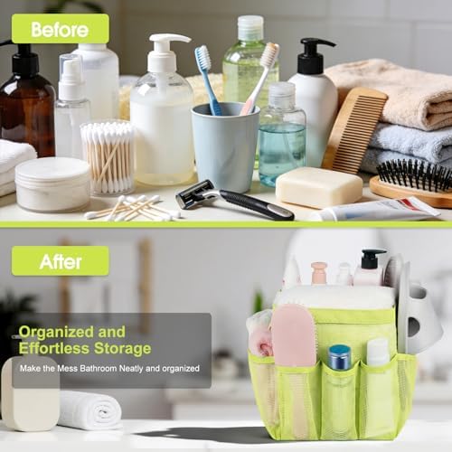Mesh Shower Caddy Portable - 9 Pockets for College Dorm Room Essential