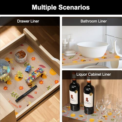 Cooyes Shelf Liner Non-Adhesive Cabinet Drawer Liner for Kitchen 17.5"x118"