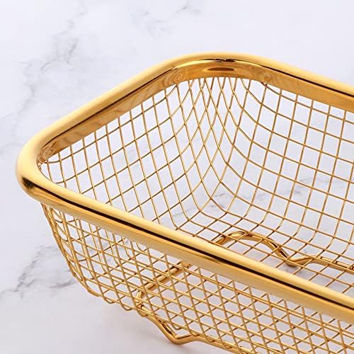 Kitchen Drawer Organizer, Stainless Steel Storage Container Metal Cabinet Storage Basket for Holding Silverware Kitchen Utensil, Pack of 2
