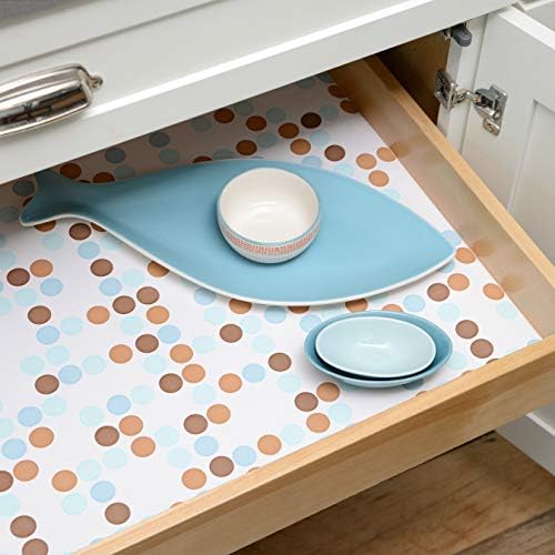 Con-Tact Brand Creative Covering, Self-Adhesive Shelf Liner, Multi-Purpose Vinyl Roll, Easy to Use and Apply, 18'' x 16', Polka Blue