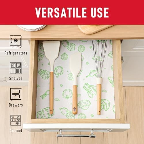 Cooyes 12 Pack Refrigerator Shelf Liners for French Door Fridge, 17.7" × 36" Extra Large, Non-Slip Fridge Mats Machine Washable, Refrigerator Drawer Liner for Glass Shelves Kitchen Cabinet