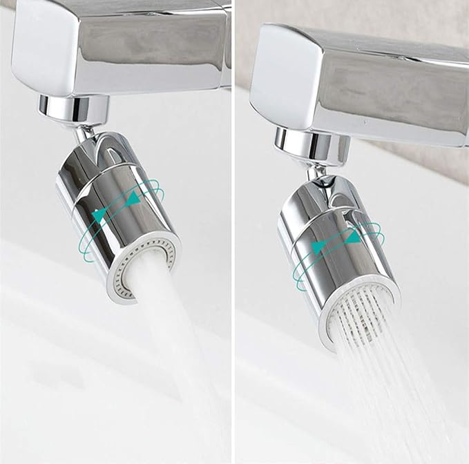 360 Degree Swivel Sink Faucet Aerator,2-FlowBig Angle Water Saving Dual Function,with Gasket Faucet Replacement Part - 55/64 Inch-27UNS Female Thread, 15/16 Inch-27UNS Male Thread Adapters (1)