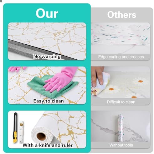 Drawer and Shelf Liner for Kitchen Cabinet Non-Adhesive 12in x 20FT