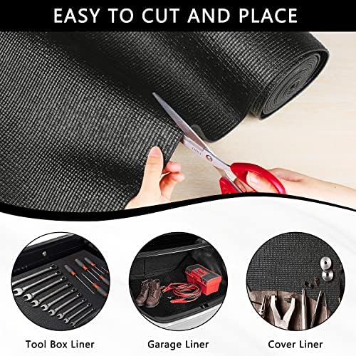 Foam Toolbox Liner Drawer Liner, Non-Slip Shelf Liners 24" W x 288" L Black