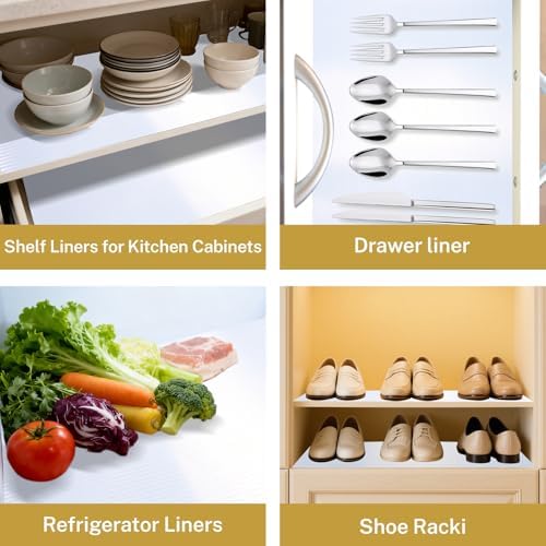 Shelf Liner Cabinet Liner, Kitchen Cabinets Non Adhesive Washable Drawer Liners for Dresser, Waterproof Durable Non Slip Refrigerator Cupboard Liner, Under Sink Mat 12 Inch x 20 FT(240 Inch)