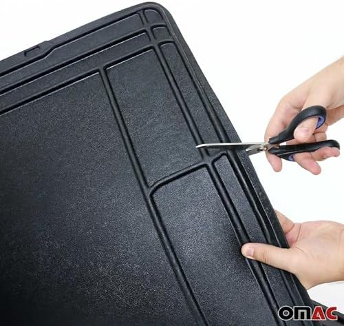 OMAC 2 Pcs Under Sink Mat for Kitchen & Bathroom 34" x 22" Adjustable Waterproof Cabinet Protector for Drips Leaks Spills Filexible Durable Multifunctional Under Sink Liner Rubber TPE (Black)