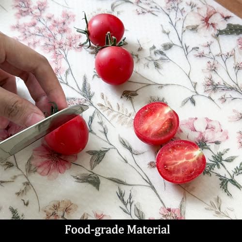 Colorful Floral Non-Adhesive Shelf Fridge Liner, Waterproof EVA