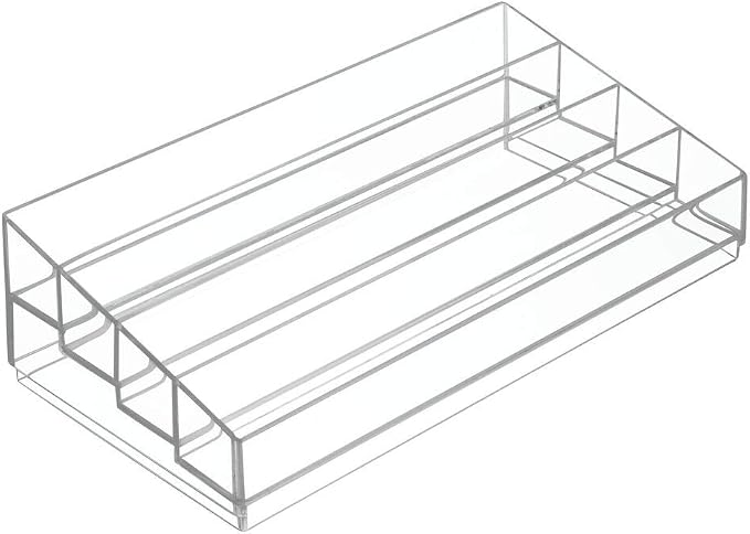 iDesign Tiered Cosmetics & Nail Polish Organizer, The Clarity Collection – 12.75 IN X 6.5IN X 3.75 IN, Clear | 13" x 6.5" x 3.46"