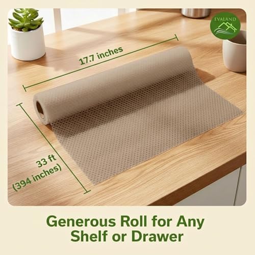 EVALAND Shelf Liner Cabinet Liner Non-Adhesive Drawer Liner 12 in x 33 FT