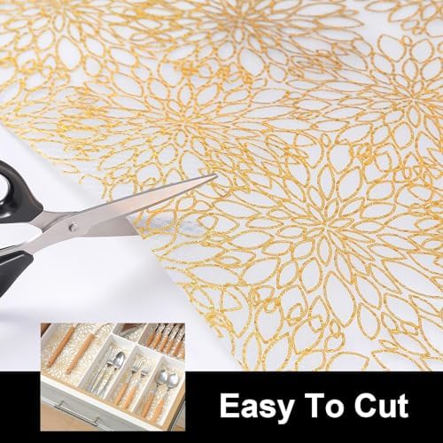 Cooyes Shelf and Drawer Liners for Kitchen Cabinets, Non Adhesive Liner