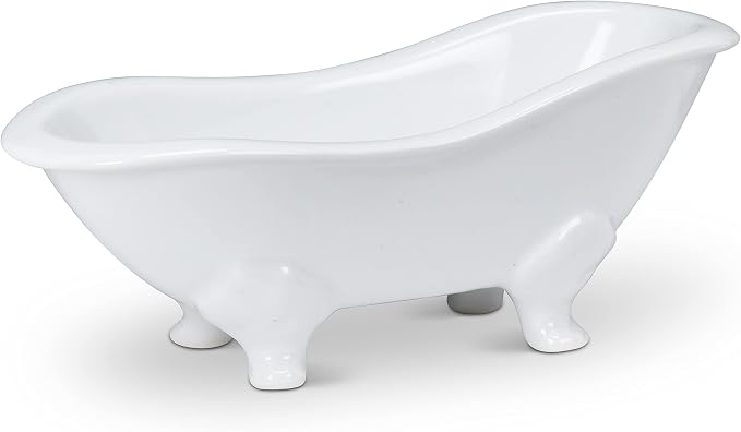 Abbott Collection Bathtub Soap Dish | Porcelain, White, 6"L