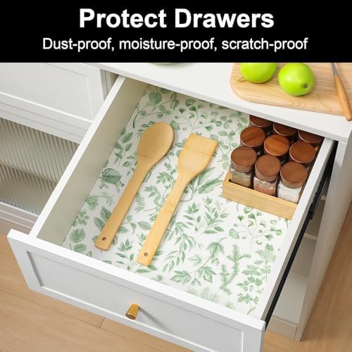 Cooyes Shelf Liners for Kitchen Cabinets Waterproof Kitchen Cupboard Mats