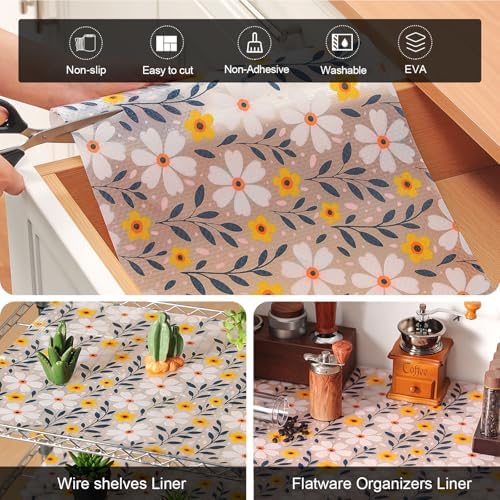 Cooyes Shelf Liner Non-Adhesive EVA Cabinet & Drawer Liner 11.8" x 360"