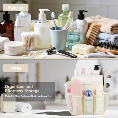Mesh Shower Caddy Portable - 9 Pockets for College Dorm Room Essential