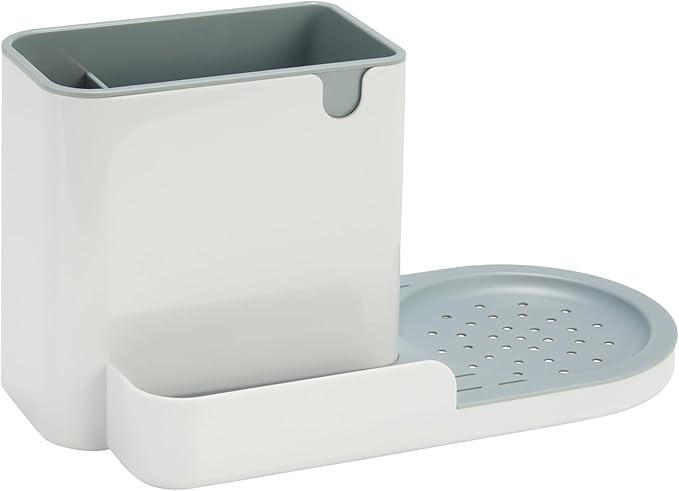 Amazon Basics Kitchen Sink Caddy Organizer for Sponge and Brush Storage, Large, White (Pack of 12)