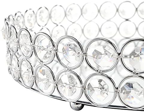 Hedume Mirrored Crystal Vanity Tray, 10 Inches Crystal Cosmetic Makeup Tray, Ornate Decorative Tray for Perfume, Jewelry and Makeup (Pack of 2)