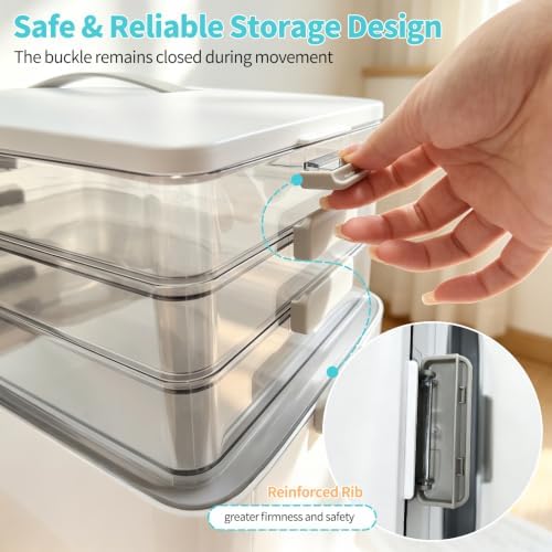 3-Tier ExtraTall Medicine Cabinet Organizer - Medicine Cabinet with Handle Multipurpose Medicine and Pill Bottle Organizer for Bathroom Cabinets, Pantry Shelves, Dorm Rooms, Home Storage, and Travel