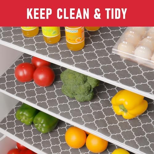 Cooyes Fridge Liners for Refrigerator, Drawer & Shelf Liners for Kitchen Cabinets Non-Adhesive, Breathable Cloth Material, Non-Slip, BPAfree, Machine Washable, Keep Produce Fresh Longer
