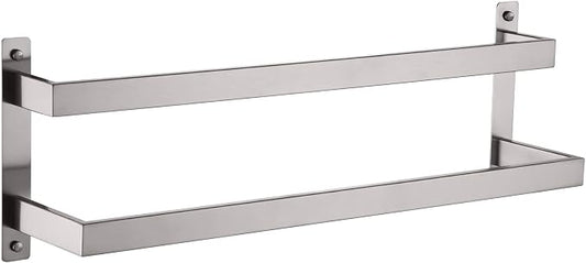 KOKOSIRI Hand Towel Bars Bathroom 2-Tiers Ladder Towel Rails 20 Inches Towel Holders Wall Mounted Towels Shelves Rack Brushed Stainless Steel, B5008BR-L20