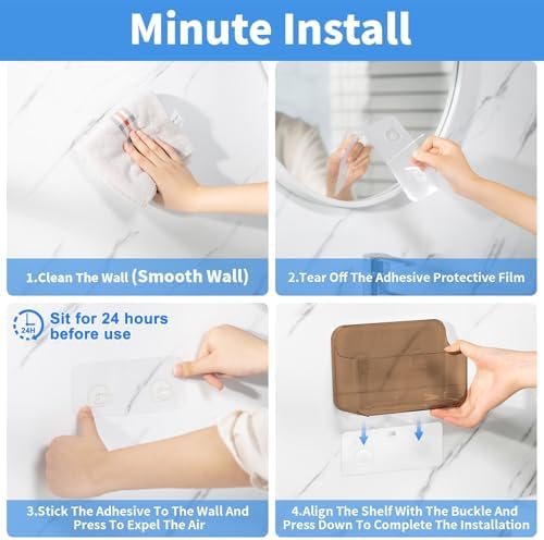 Diesisa Wall Mount Organizer, 2Pc Small Adhesive Cabinet Door Organizer
