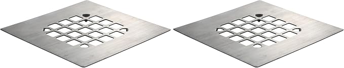 Danco 11045 Snap-in Shower Strainer & Drain Cover, Brushed Nickel (Pack of 2)