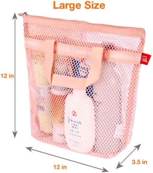 Mesh Travel Shower Caddy Tote Bag for Gym, Swim, Dorms, Bathrooms