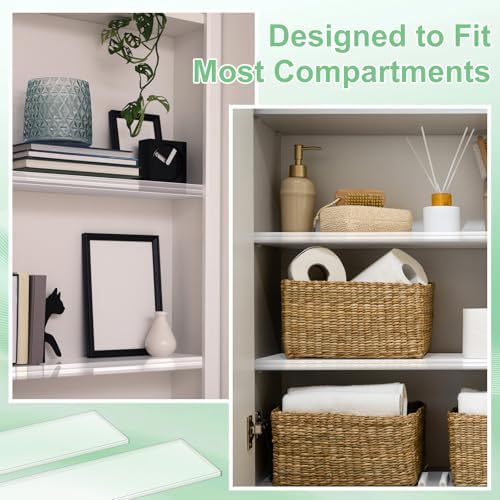 DERTE 4 Pack 13 Inch Acrylic Clear Medicine Cabinet Shelves 1/4 Inch Thick