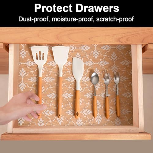 Cooyes Leaf Shelf and Drawer Liner for Kitchen Cabinet Non-Adhesive