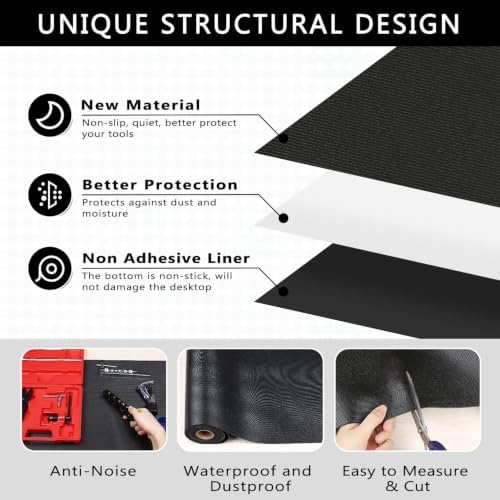 Foam Toolbox Liner Drawer Liner, Non-Slip Shelf Liners 30" W x 264" L Black