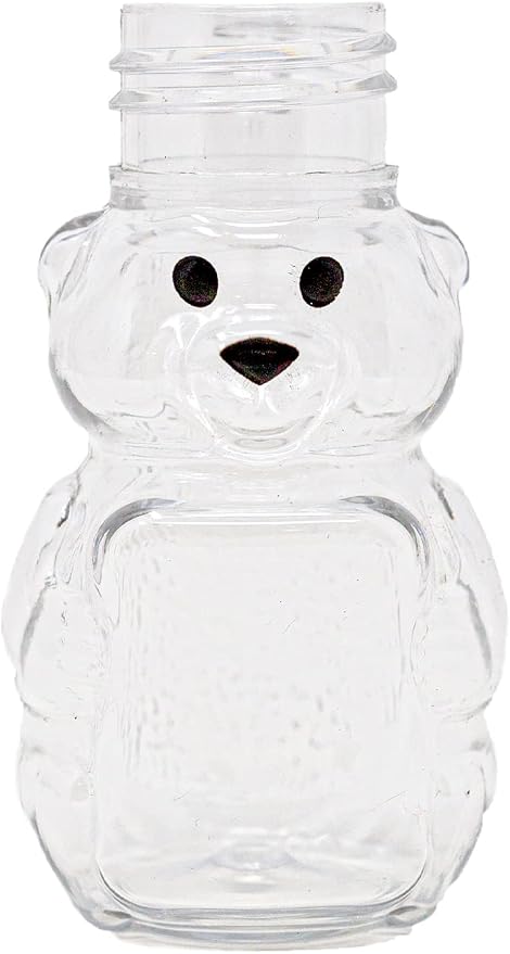 2 Ounce Honey Bears with Sealable Red Screw Top Lid - 24 Pack (2 oz. Bear, 24pk, Red)
