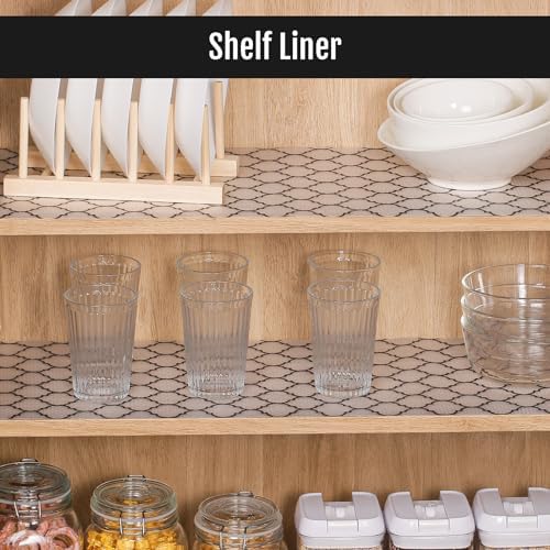 Cooyes Shelf and Drawer Liners for Kitchen, Non Adhesive Cabinet Liner