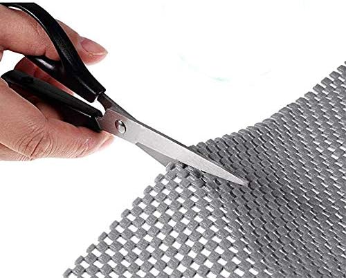 Shelf Liner Drawer Liner Non-Slip Mat Shelves Liners 12" X6.5’ Grid Pattern PVC Non-Adhesive Grip Liner Anti-Slip Mat for Kitchen Cabinets Wire Shelving Pantry Dresser Refrigerator (Grey)