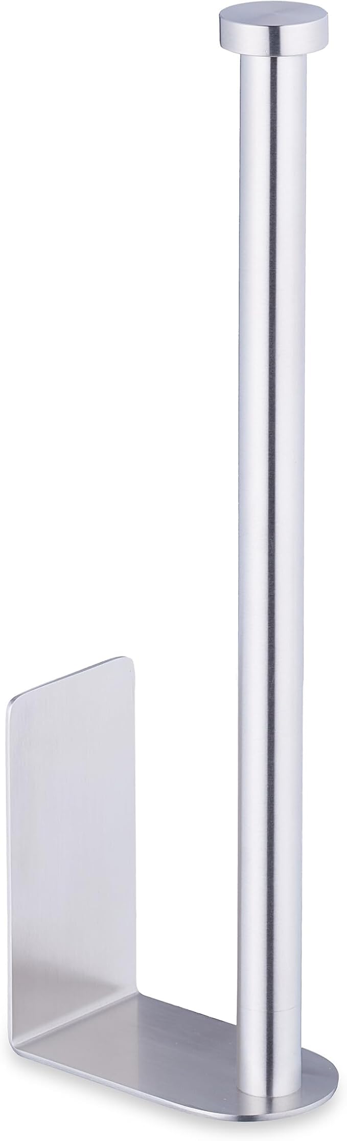 Relaxdays Replacement Roll Holder, Self-Adhesive, 2 Replacement Rolls, H x W x D: 26 x 4.5 x 7.5 cm, Toilet Paper Holder Wall, Silver