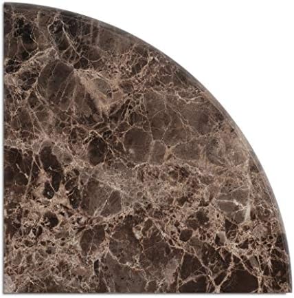 Genuine Marble Corner Shelf for Bathroom Shower Wall, 9"X9"X5/8", Both Sides Polished (EDMT9SHE - Emperador Dark)