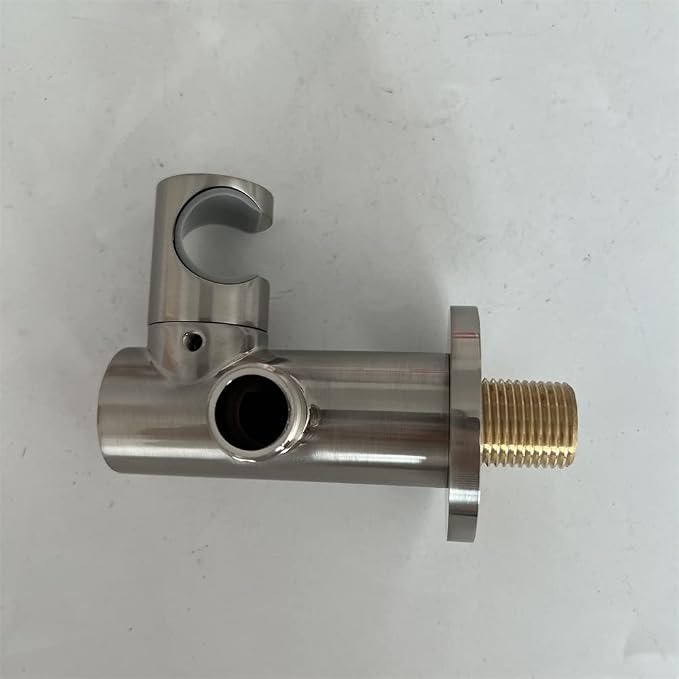 Hand Held Shower Head Holder with Hose Connector Shower Wand Holder Wall Mount Adjustable Handheld Shower Handle Sprayer Holder Shower Hose Adapter Shower Elbow with Spray Head Bracket Brushed Nickel