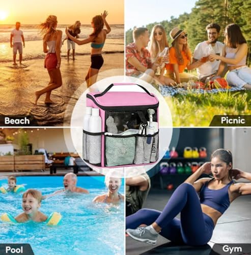 Mesh Shower Caddy Portable for College Dorm Room Essentials for Girls Large Capacity Shower Bag,Quick Dry Hanging Organizer Toiletry Bag for with Handle for Bathroom,Gym,Travel,Swim,Beach