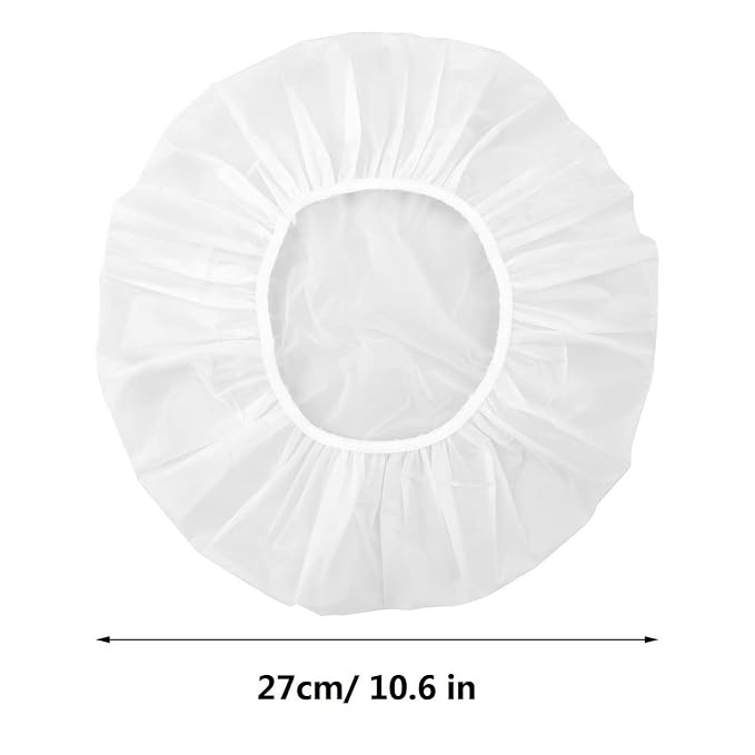 3 Pack Reusable Waterproof Shower Caps Bath Caps for Women | 10.6 In Fit, with Elastic Band, Lightweight for Travel, for Shower, Makeup, Spa, Cooking