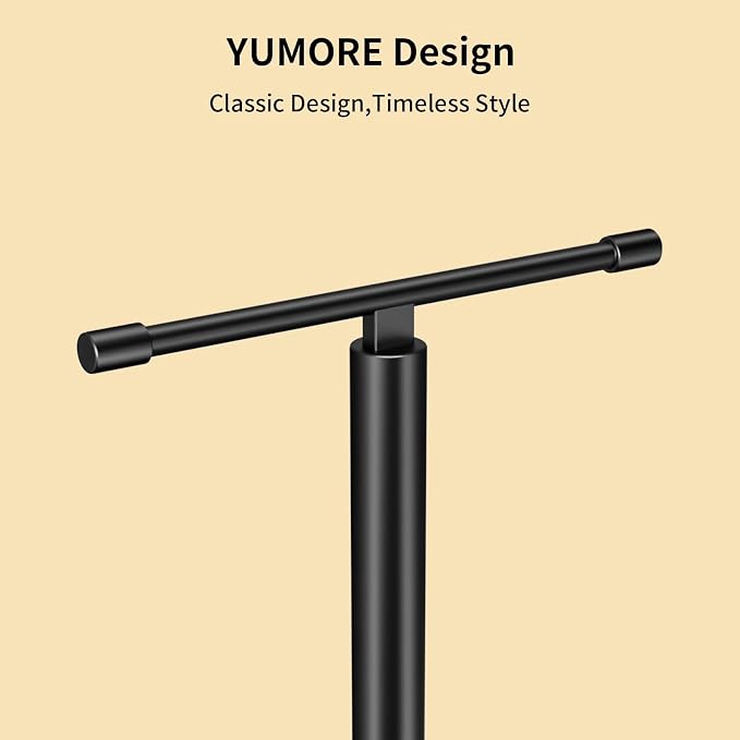 YUMORE Hand Towel Holder Stand Countertop Free Standing,Matte Black Hand Towel Rack for Bathroom Kitchen