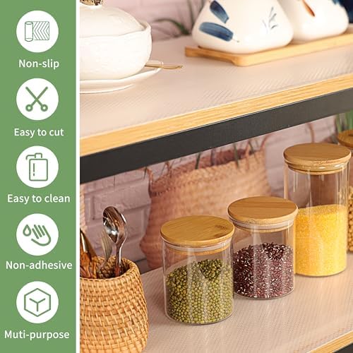 Shelf Liners 24 inch x 20 ft Kitchen Cabinets Liner Non-Stick Drawer Mats EVA Protector Shelving Cupboard Lining (Clear, 24 inch x 20 ft)