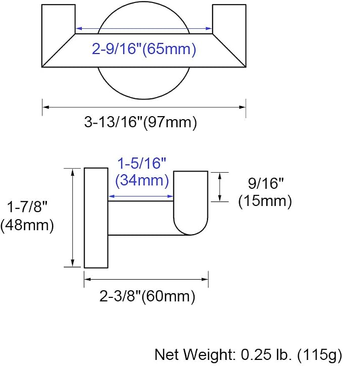 Angle Simple Towel Hook for Bathroom, SUS 304 Stainless Steel, Double Hand Towel Coat Holder for Wall, Brushed Nickel